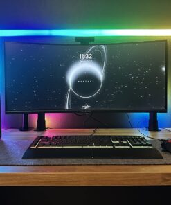 VIVO Single Monitor Arm Desk Mount, Holds Screens up to 32 inch Regular and 38 inch Ultrawide, Fully Adjustable Stand with C-Clamp and Grommet Base, VESA 75x75mm or 100x100mm, Black, STAND-V001 16" Tall 44 71AO9QKdwKL