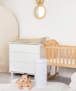 Ubbi Steel Odor Locking, No Special Bag Required Money Saving, Awards-Winning, Modern Design, Registry Must-Have Diaper Pail, White 40 71AOiKt6g9L