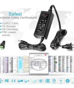 Chanzon 12V 5A LED Strip Power Supply 60W AC DC Adapter UL Listed for CCTV 2.1x5.5 2.5x5.5 Plug (Input 110V-220V, Output 12 Volt 5 Amp 60 Watt) Converter LED Driver Lighting Transformer 12 V 5 A 27 71AOtyy4FzL