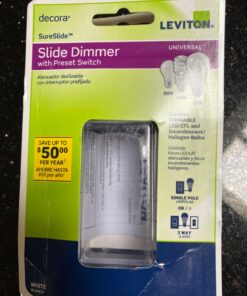 Leviton SureSlide Dimmer Switch for Dimmable LED, Halogen and Incandescent Bulbs, 6674-P0W, White 29 71AP8HzjLJL