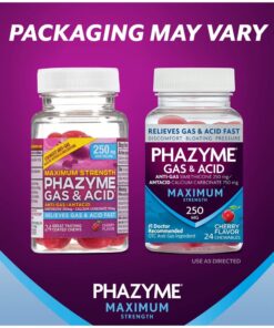 Phazyme Maximum Strength Gas & Acid Relief, Works Fast, Cherry Flavor, 24 Chews (Packaging May Vary) 10 71APTAu2GNL