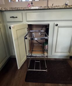 simplehuman 30 Liter / 8 Gallon Under Counter Kitchen Cabinet Pull-Out Trash Can, Heavy-Duty Steel Frame 39 71APWyiGqsL