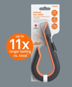 Slice - 10400 Box Cutter, 3 Position Manual Button with Ceramic Blade, Locking blade 1 Box Cutter 26 71APsDhHePL
