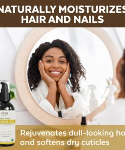 Viva Naturals Jojoba Oil Organic Cold Pressed Unrefined - 100% Pure Jojoba Oil for Skin, Natural Face Moisturizer and Hair Moisturizer, USDA Certified Organic Face Oil for Skin Care DIY, 4 fl. oz 4 Fl Oz (Pack of 1) 35 71APtN1ttdL