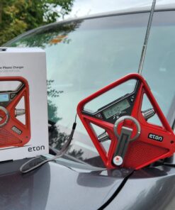 Eton - American Red Cross FRX3+ Emergency NOAA Weather Radio, Red, Digital Display, Hand Turbine, Solar Power, Red LED Flashing Beacon, 7 NOAA/Environment Canada Weather Bands, Phone Charger FRX3+ 32 71APzs8HOkL