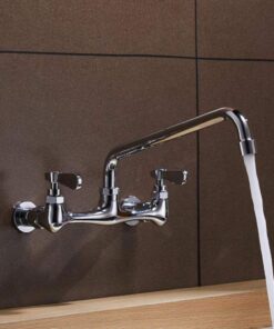 Kitchen Faucet Wall Mount Commercial Sink Faucet Kitchen Utility Laundry 8 Inch Swivel Spout 2 Dual Handle Restaurant Chrome Mixer Tap 23 71AQ9RJ0oL