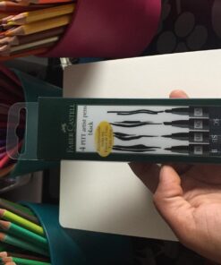 Faber-Castell Wallet of 4 PITT Artist Pens - Black (199) 18 71AQHfzq6TL