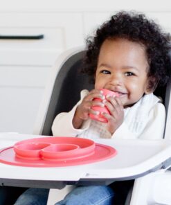 ezpz Mini Mat (Lime) - 100% Silicone Suction Plate with Built-in Placemat for Infants + Toddlers - First Foods + Self-Feeding - Comes with a Reusable Travel Bag - 6 Months+ Lime 21 71AQVGm08wL 2