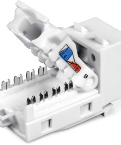 TRENDnet Cat6 Keystone Jack, 25-Pack Bundle, 90° Angle Termination, Compatible With Cat5, Cat5e, Cat6 Cabling, Color-Coded Labeling, Gold-Plated Contacts, Tool-less Design, White, TC-K25C6 23 71AQqR50NfL