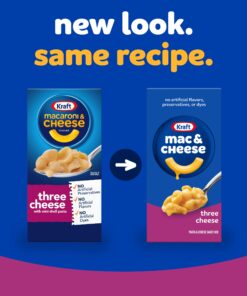 Kraft Three Cheese Macaroni & Cheese Dinner with Mini-Shell Pasta (7.25 oz Box) 14 71AR7ON9J1L