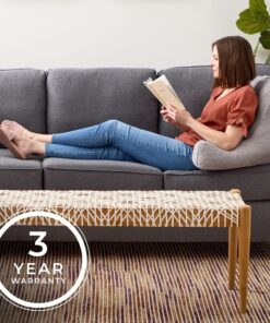 LINENSPA Reading Pillow with Shredded Memory Foam- Back Pillow for Sitting in Bed, Reading, Gaming, Watching TV – Chair Pillow with Arms, Dorm Room Essentials, Stone Standard 32 71ARbPwGlsL