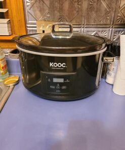 KOOC 8.5-Quart Programmable Slow Cooker, Larger than 8 Quart, More Practical than 10 Quart, with Digital Countdown Timer, Free Liners Included for Easy Clean-up, Upgraded Ceramic pot, Adjustable Temp, Nutrient Loss Reduction, Black, Oval… 8.5 Quart 25 71ASWy4eaBL
