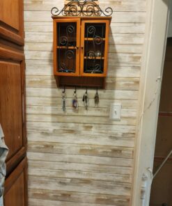 RoomMates RMK9050WP White Distressed Wood Peel and Stick Wallpaper Rustic Wood 50 71ATCMeoqQL