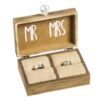 Cypress Home Wedding Decor “and Then Two Become One” Mr. and Mrs. Wooden Ring Holder Decorative Box - 5”W x 6”D x 2”H Elegant Wedding Proposal Rustic Gift Box