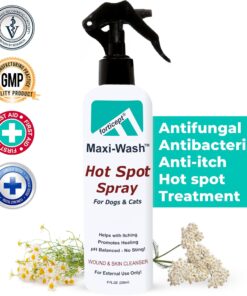 Forticept Maxi-Wash Hot Spot Treatment, Wound Care & Itch Relief Spray for Dogs and Cats. Relives Scratching, Rashes, Sores, Itchy Skin and Paw Licking 8 oz 8 Fl Oz (Pack of 1) 13 71AU0fsVDL 1