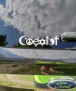 共存デカールステッカービニールバンパー – Christian Muslim Buddhist after life Star Dancing Peaceプライド 10 71AU221irL