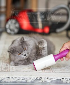 Metkix Lint Rollers for Pet Hair Extra Sticky | Protective Covers | Value 400 Sheets Dog Cat Pet Hair Remover | Lint Roller for Clothes Sofa Bed Carpet and More | Lint Roller Refills 2 Rollers + 2 Refills (Total 400 Sheets) 26 71AURN33KkL