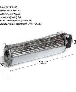 Alternative view of Hongso FBK-100, FBK-200, FBK-250, BLOT Replacement Fireplace Blower Fan UNIT for Lennox, Superior, Hunter, Rotom HB-RB100 12.5" (Motor- L)