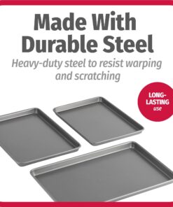 Goodcook Nonstick Steel 3-Piece Cookie Sheet Set Set of 3 18 71AWoUlD gL