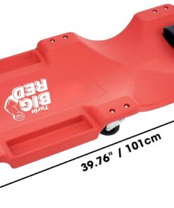 Alternative view of BIG RED TRP6240 Torin Blow Molded Plastic Rolling Garage/Shop Creeper: 40" Mechanic Cart with Padded Headrest, Dual Tool Trays and 6 Casters, Red Red Rolling Creeper