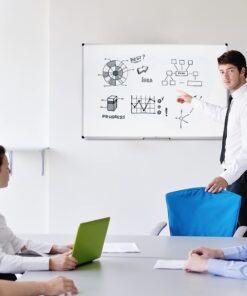 Amazon Basics Whiteboard Drywipe Magnetic with Pen Tray and Aluminium Trim, 90 cm x 60 cm (WxH) 60 cm x 90 cm 17 71AWu8PqnJS