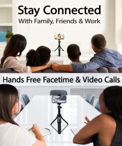 Fugetek 48" Compact Selfie Stick & Tripod, Extendable, Wireless Bluetooth Remote, Lightweight Aluminum, Travel Ready, Compatible with iPhone 14 13 12 Pro Xs Max Xr X 8Plus 7 & Android Black 25 71AX0B4BsmL