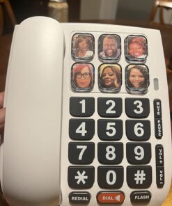 SMPL Hands-Free Dial Photo Memory Corded Phone, One-Touch Dialing, Large Buttons, Flashing Alerts, Durable, Perfect for Seniors, Alzheimer's, Dementia, Hearing Impaired, Handset Volume Increase White - 6 - Standard 17 71AXDWX2GOL