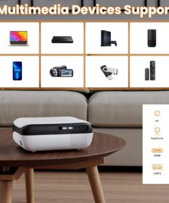 HAPPRUN Projector, Native 1080P Bluetooth Projector with 100''Screen, 9500L Portable Outdoor Movie Projector Compatible with Smartphone, HDMI,USB,AV,Fire Stick, PS5 29 71AXc3hVagL