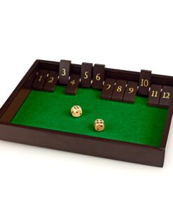STERLING Games Wooden Shut The Box Game 12 Numbers with Home Decor Design Lid Cover and Felted Rolling Surface 9 71AXkOcvEXL