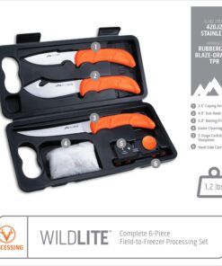 Alternative view of OUTDOOR EDGE WildLite 6-Piece Hunting Knife Set & Field Dressing Kit | Features Skinning Knife, Boning Knife, Caping Knife & Knife Sharpener in Compact Hard Case | Butcher Knife Set for Deer & Elk