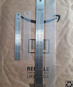 Stainless Steel Ruler and Metal Rule Kit with Conversion Table (Silver, 12 Inch, 6 Inch) Silver 23 71AYN3v3p7L