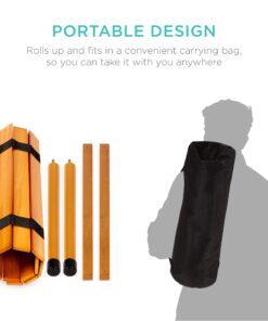 Best Choice Products 28x28in Foldable Indoor Outdoor All-Purpose Portable Wooden Table for Picnics, Camping, Beach, Tailgating, Patio, Kitchen, Living Room w/Carrying Case - Brown 21 71AYT7c8xbL