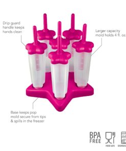 Alternative view of Tovolo Star Ice Pop Molds, Popsicle Makers, Set of 6, Pink 6 Count (Pack of 1)