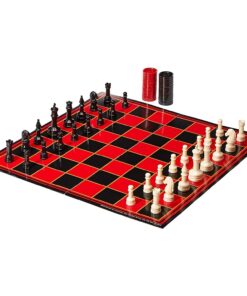 Alternative view of Pressman Chess / Checkers / Backgammon - 3 Games in One with Full Size Staunton Chess Pieces and Interlocking Checkers, 15.62 x 8.00 x 1.50 Inches