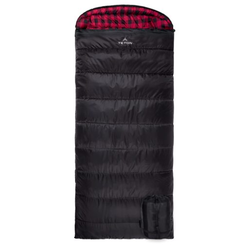 TETON Sports Celsius XXL Sleeping Bag, Cold-Weather Sleeping Bag for Adults, Camping Made Easy and Warm. Compression Sack Included Black XXL / 0F Degree / Left Zip