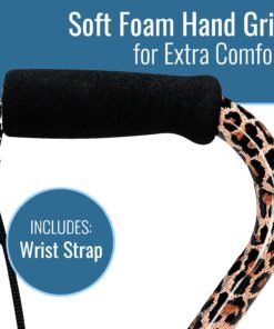 DMI Adjustable Designer Cane with Offset Handle and Strap, Leopard, Multi-colored, FSA and HSA Eligible 12 71AZfy25fVS