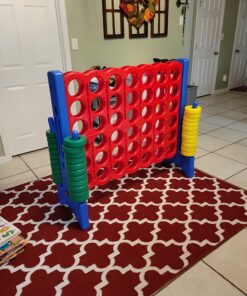 Giantville Giant 4 in a Row Connect Game + Storage Carry Bag - 4" Wide X 3.5" Tall - Oversized Jumbo Sized Entertainment for Outdoor/Indoor Play for Kids & Adults - Durable Waterproof - 2022 Version Game + Bag 16 71AZndiSqQL