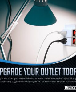 Alternative view of Luxtronic Grounded Power Adapter Switch - Electrical Outlet with On/Off Power Switch - 3-Prong Electric Plug with Red Light Indicator - ETL Listed (Pack of 2) Pack of 2