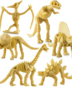 Bedwina Dinosaur Fossil Skeleton - (Pack of 24) 3.7 Inch Assorted Plastic Dino Figure Bones for Kids Science Dig Kit, Digging Sandbox Bins Play Toys, Party Favors, Birthday Decorations 25 71Aaos8gcTL