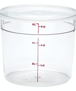 Alternative view of Cambro RFSCW6135 Camwear Round Food Storage Container, Polycarbonate, Clear, NSF, 6 Quart