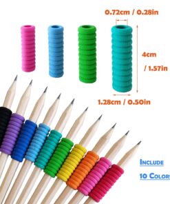OSteed 50 Pcs Foam Pencil Grips of 11 Rings for Kids and Adults Handwriting, 10 Colors Pencil Holder Grippers for Relieving Fingers, Mechanical Pencil Holder Cushion 8 71AchrqWDUL