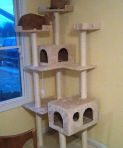 Go Pet Club Cat Tree, 50W x 26L x 72H, Beige 60 71Aco9Y6qEL