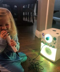 Singing Machine Portable Karaoke Machine for Adults & Kids with Wired Microphone, White - Built-In Speaker, Bluetooth with LED Disco Lights - Karaoke System with CD+G Player & USB Connectivity 26 71Ad i AshL