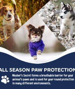 Musher's Secret Dog Paw Wax 60 g (2.1 oz) - Moisturizing Dog Paw Balm that Creates an Invisible Barrier That Protects and Heals Dry Cracked Paws - All-Natural with Vitamin E and Food-Grade Ingredients 2.1 Ounce (Pack of 1) 28 71AdHOri9aL