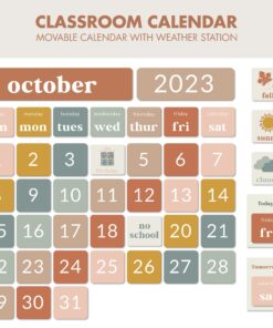 The Ultimate Classroom Calendar Pocket Chart for Kids - Simplified Calendar with Educational Cards for Easy Learning - Fun Boho Classroom/Teacher Must Have Supplies That Fits Nicely w/Any School Decor Calendar for Kids 28 71Ae1nKhYHL