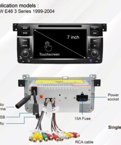 Amaseaudio, Car Stereo, 1 Din Compatible for BMW E46 3 Series 1999-2004, 7" Touchscreen, in Dash DVD Player, Windows CE 6.0, GPS Navi, Head Units with Car Stereo Bluetooth 16 71AebkoZLRL