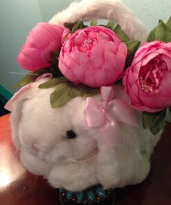 Bearington Bunny Rabbit White Plush Egg Basket Stuffed Animal, Adorable, Soft and Cuddly, Great Gift for Kids of All Ages, Birthdays, Holidays and Special Occasions, 12 x 13 inches Brown Bunny Rabbit 11 71AgAvJFWEL