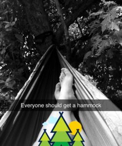 Wise Owl Outfitters Camping Hammock - Camping Essentials & Camping Gifts, Portable Hammock Single or Double Hammock for Outdoor, Indoor w/Hammock Straps Black & Grey Medium 43 71AhlbocvnL