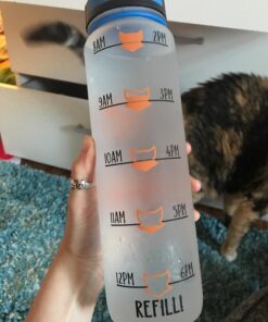 LEADO 32oz 1Liter Motivational Tracking Water Bottle with Times to Drink - for Fox Sake Drink Your Effing Water - Funny Birthday, Christmas Gifts for Women, Best Friend, Mom, Sister, Coworker Blue / White 44 71AiJIlHVL