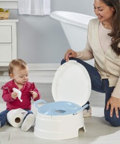 Primo 4-in-1 Complete Toilet Trainer & Step Stool, with Blue Seat, White 27 71AifGEw9CL